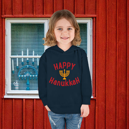 Happy Hanukkah Toddler Pullover Fleece Hoodie