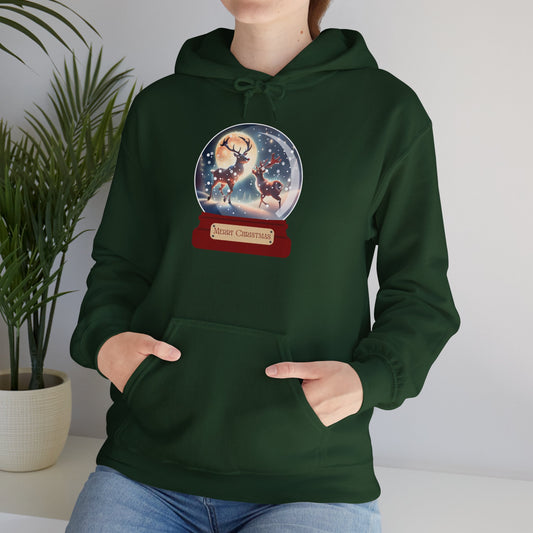 Reindeer Snow Globe Heavy Blend™ Hooded Sweatshirt