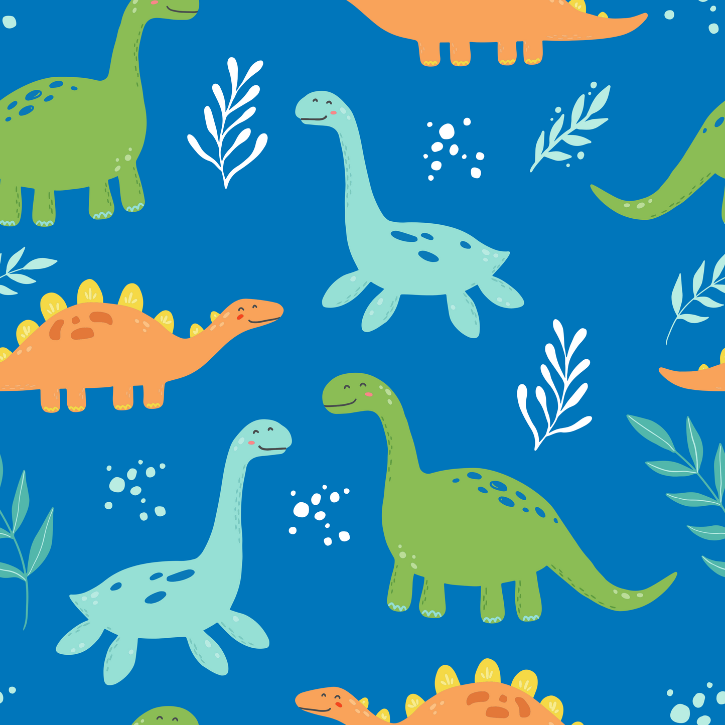 Dinosaurs on Blue Sherpa Fleece Blanket