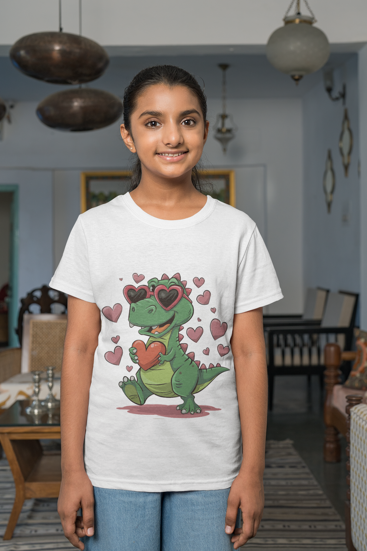 Cute Dinosaur Love Youth Softstyle Tee