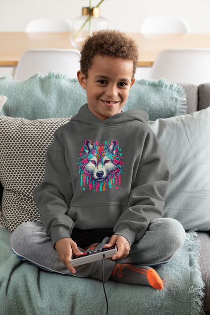 Colorful Wolf Youth Hoodie