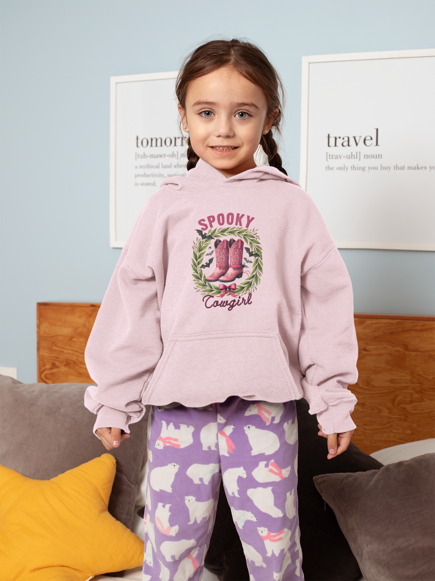 Spooky Cowgirl Youth Heavy Blend Hooded Sweatshirt