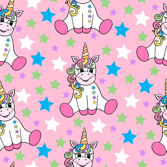 Unicorns on Pink Duvet Bedding Set