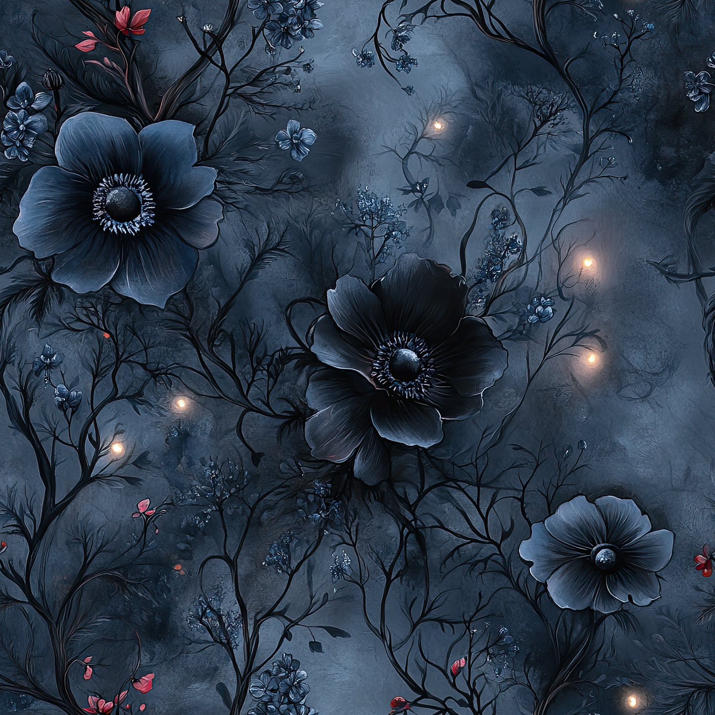 Black Roses & Vines Basic Bedding Set