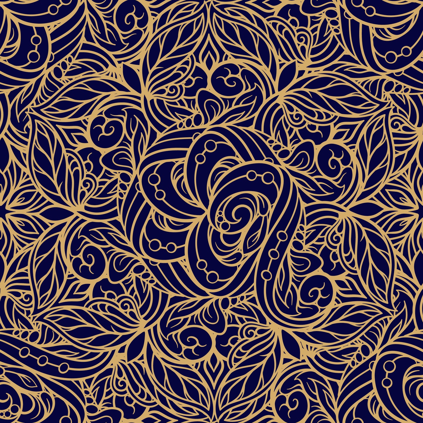 Oriental Blue/Gold Floral Basic Bedding Set