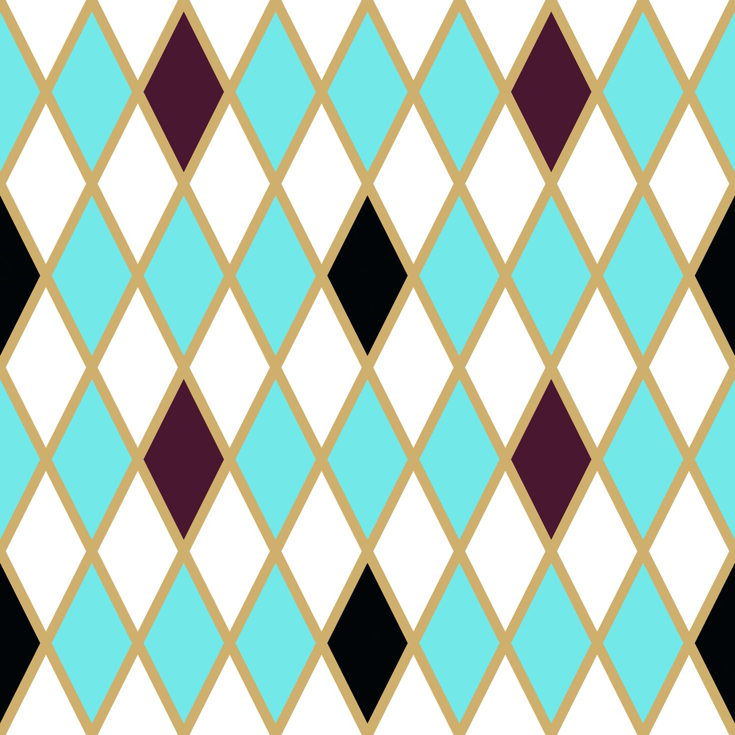 Teal/White Harlequin Basic Bedding Set