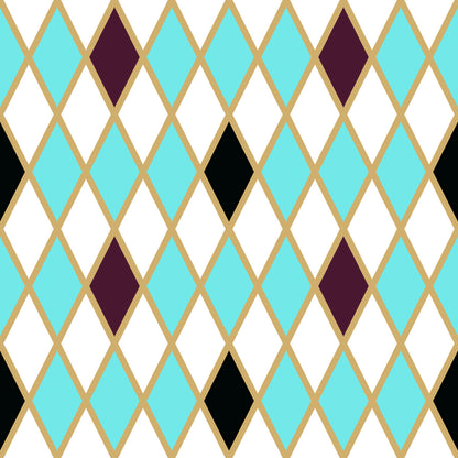 Teal/White Harlequin Basic Bedding Set