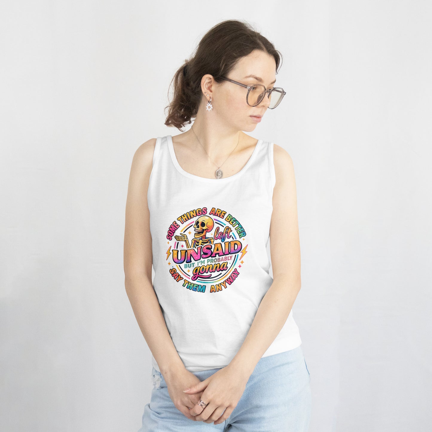 Some Things Are Better Left Unsaid But I'm Probably Gonna Say Them Anyway Women's Ideal Racerback Tank