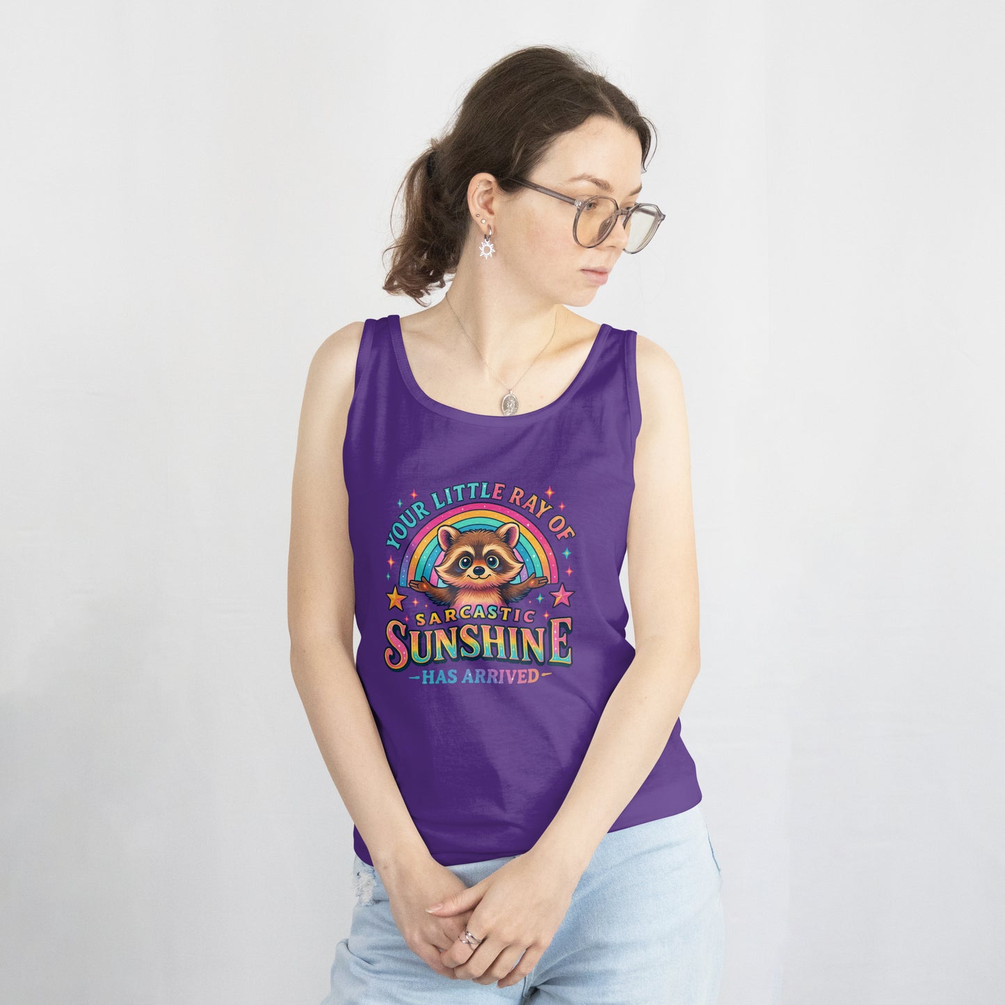 Your Little Ray of Sarcastic Sunshine is Here Women's Ideal Racerback Tank