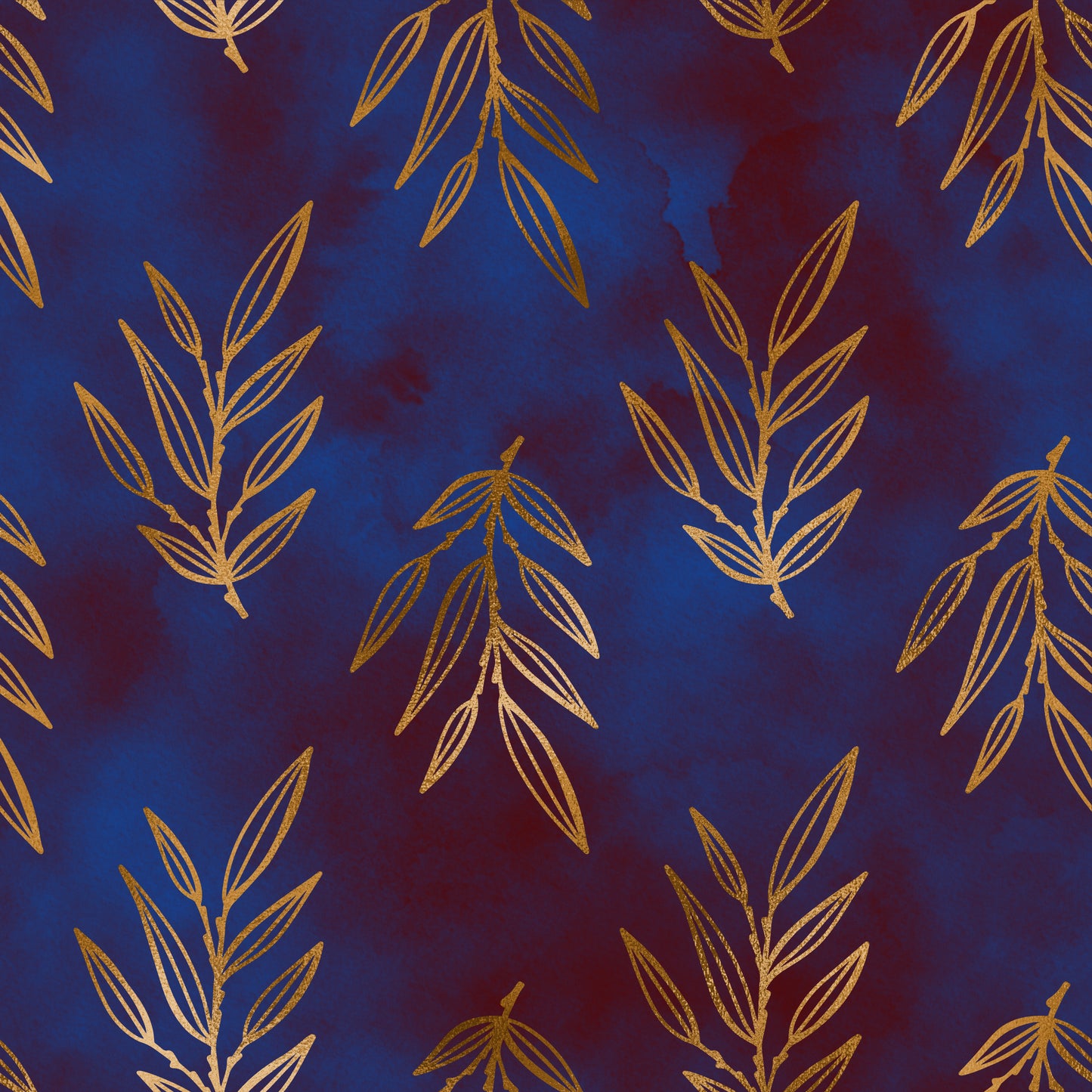 Midnight Gilded Leaves Comforter