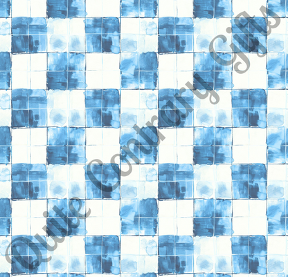 Cozy Blue Checkered Microfiber Duvet Cover