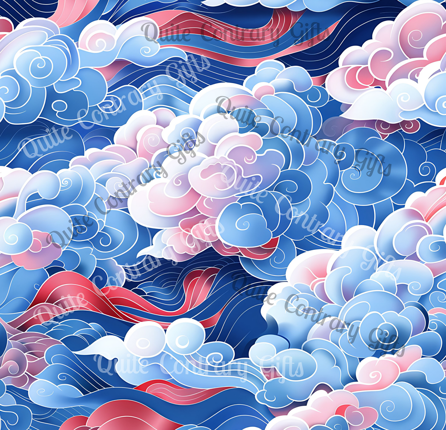 Azure Kumo Flow Microfiber Duvet Cover
