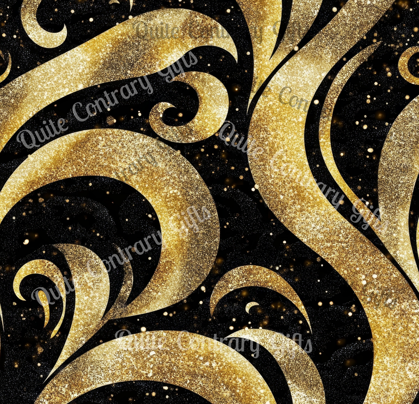 Black & Gold Luxe Swirl Duvet Bedding Set
