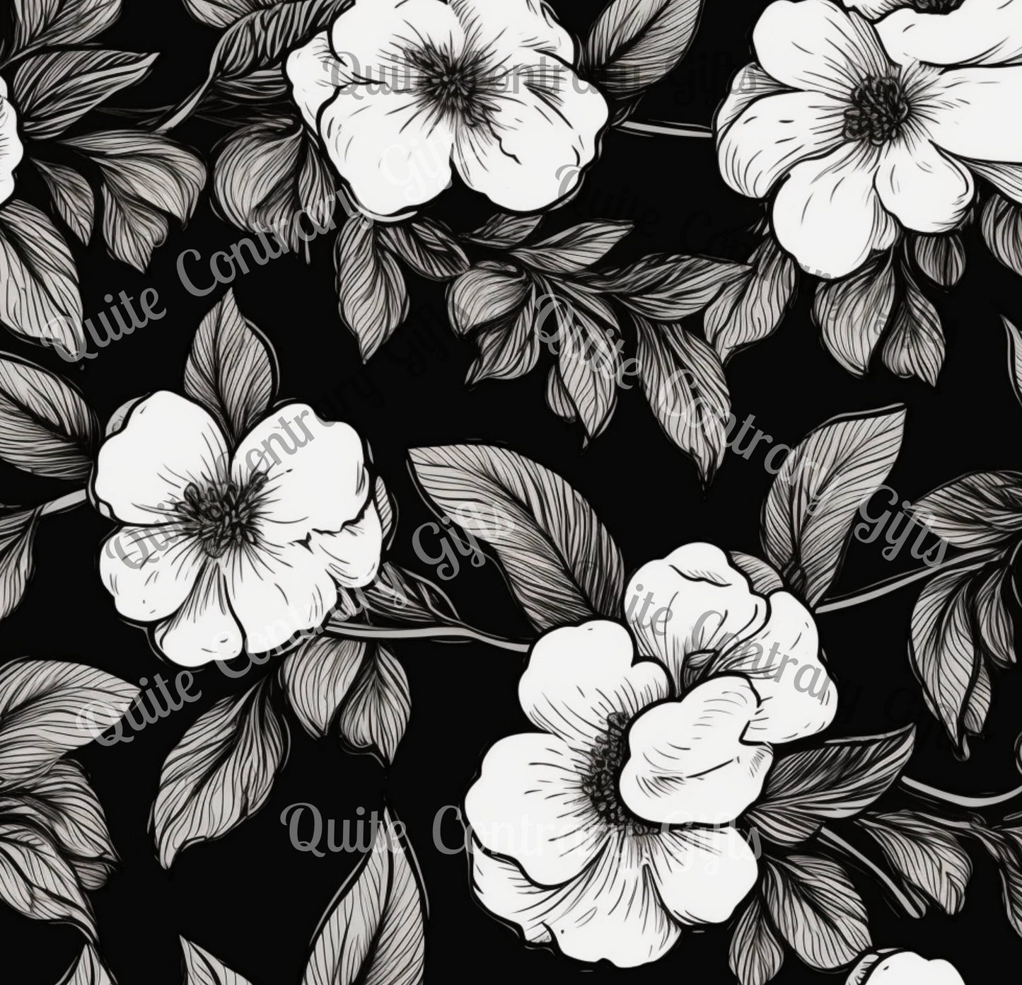 Black & White Daisies Basic Bedding Set