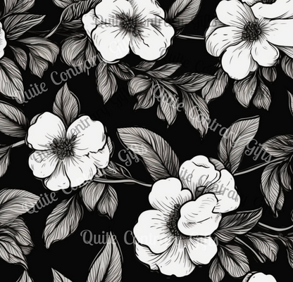 Black & White Daisies Duvet Bedding Set