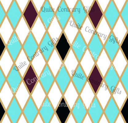 Teal Mosaic Harlequin Microfiber Duvet Cover