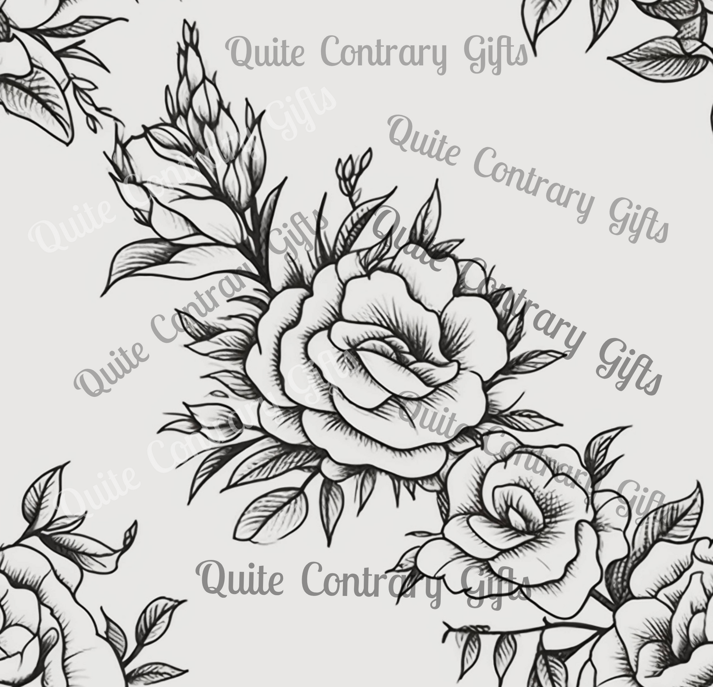 Midnight Rose Sketch Duvet Bedding Set