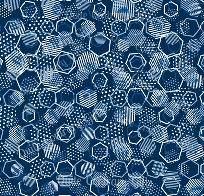 Blue Hexagons Microfiber Duvet Cover