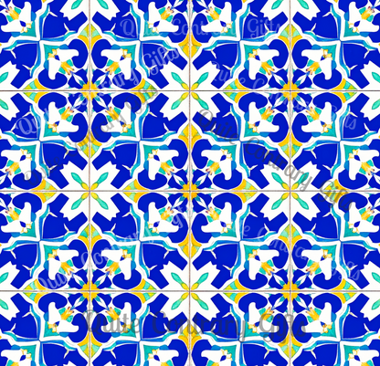 Blue Horizon Mosaic Microfiber Duvet Cover