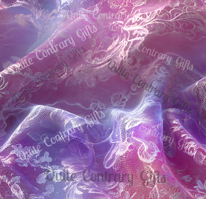 Blush Orchid Sheer & Lace Basic Bedding Set