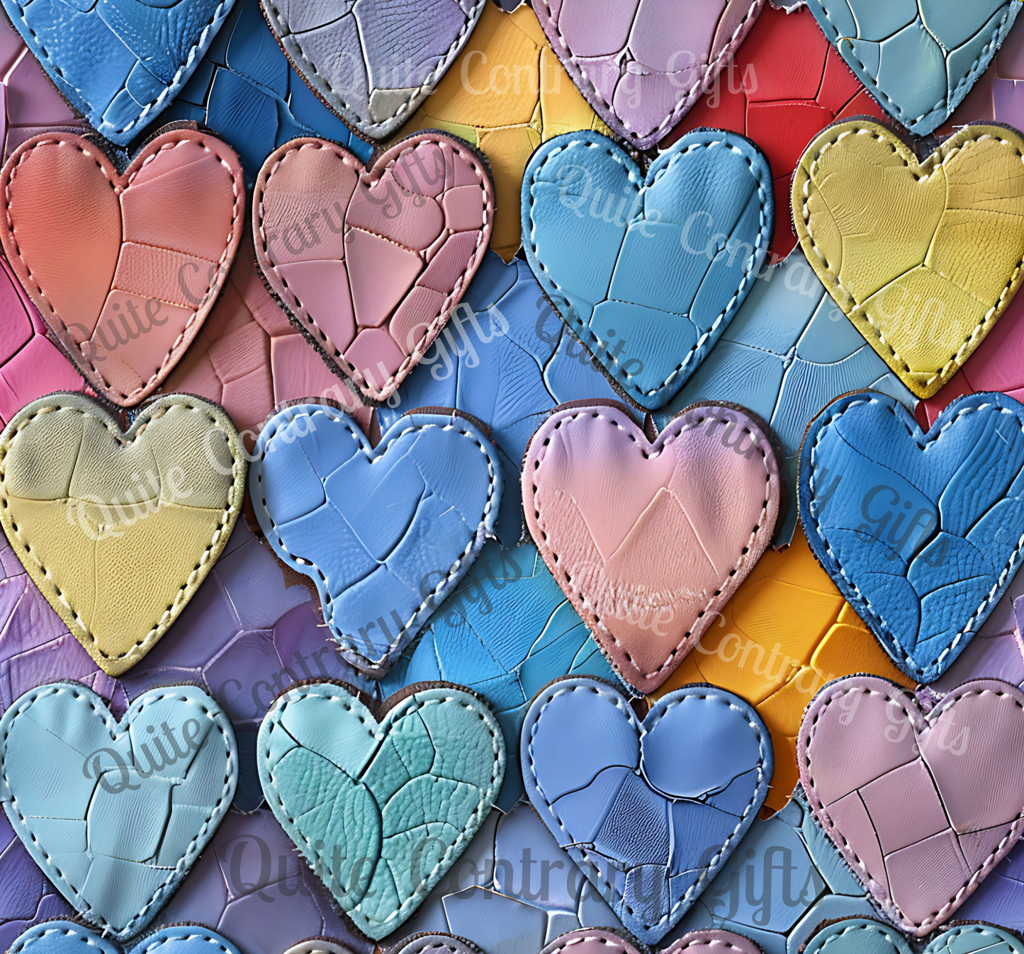 Color Pop Leather Hearts Microfiber Duvet Cover
