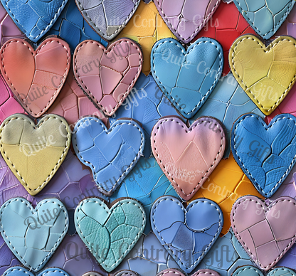 Color Pop Leather Hearts Microfiber Duvet Cover