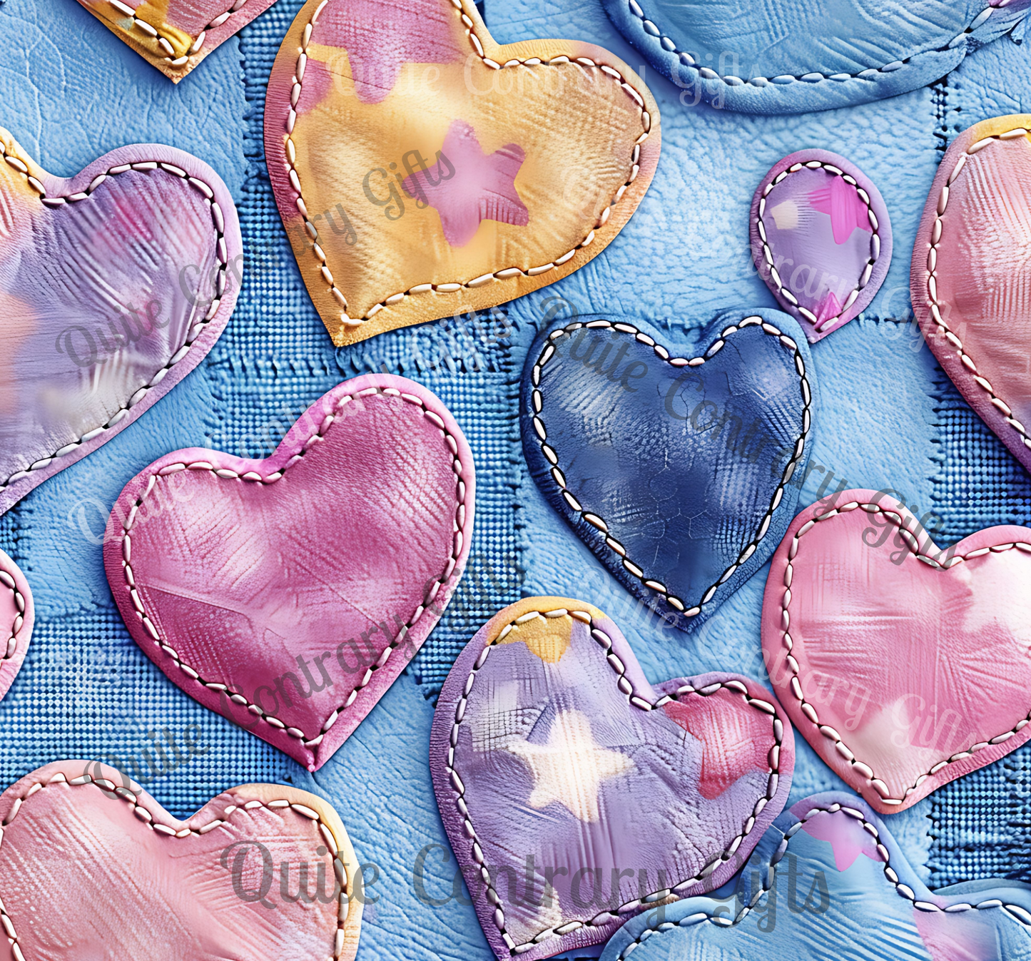 Color Pop Stitched Hearts Comforter