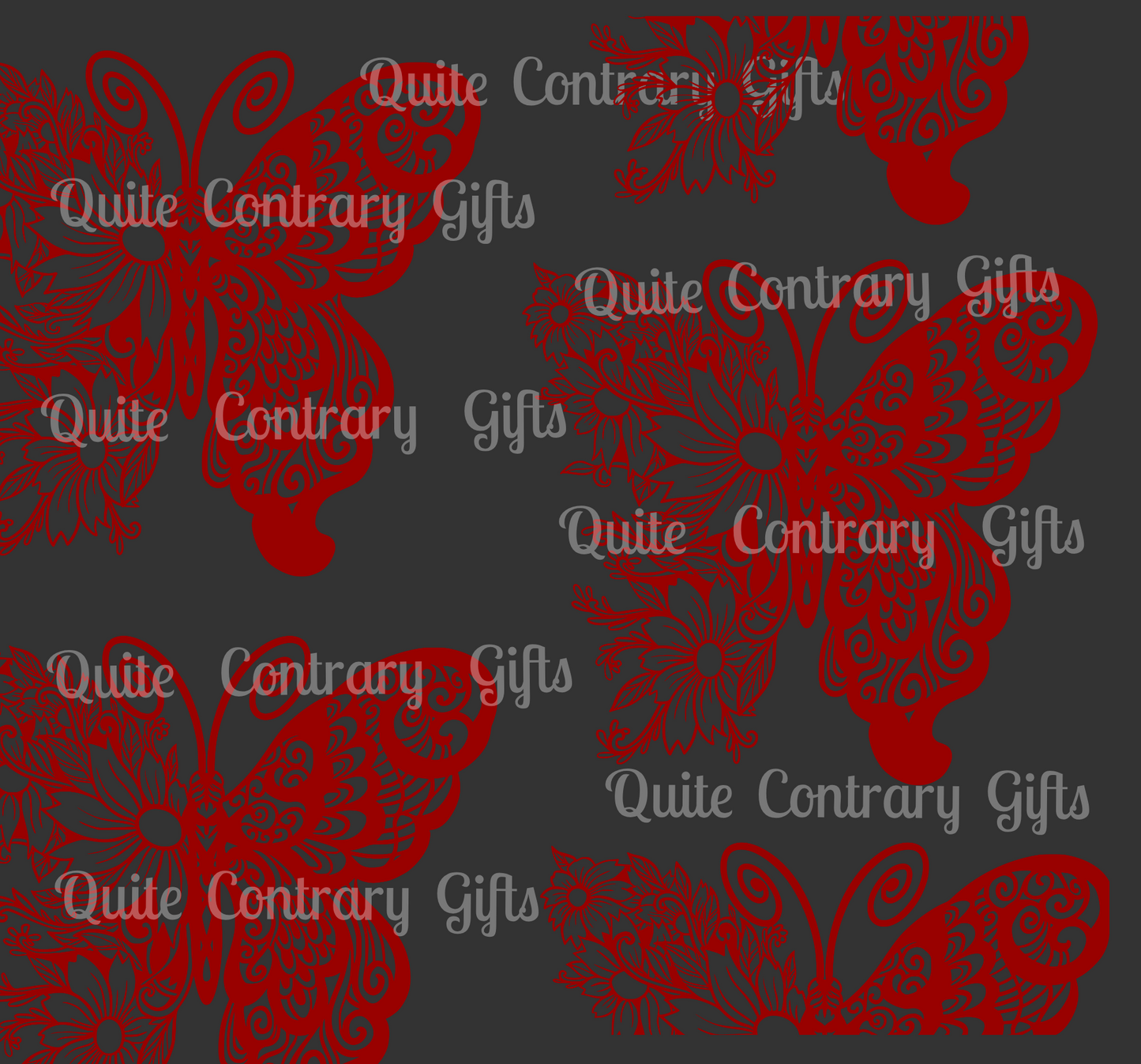 Crimson Flutter Duvet Bedding Set