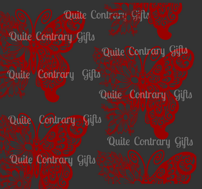 Crimson Flutter Duvet Bedding Set