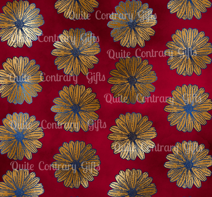 Majestic Crimson Daisies Duvet Bedding Set