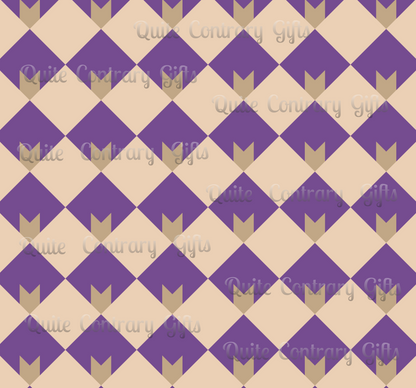 Diamond Bloom-Amethyst & Cream Microfiber Duvet Cover