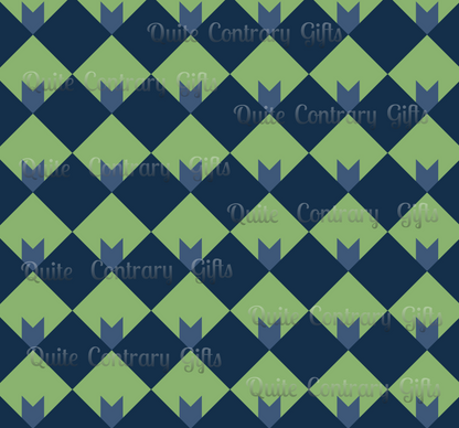 Diamond Bloom-Sage & Navy Fleece Blanket