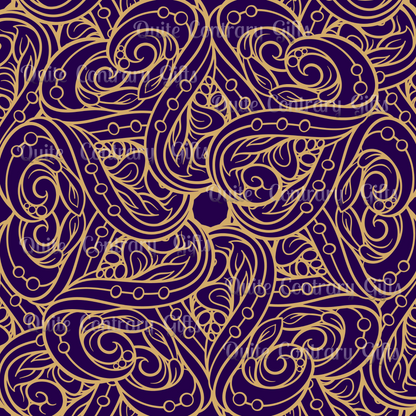 Golden Amethyst Radiance Mandala Duvet Bedding Set