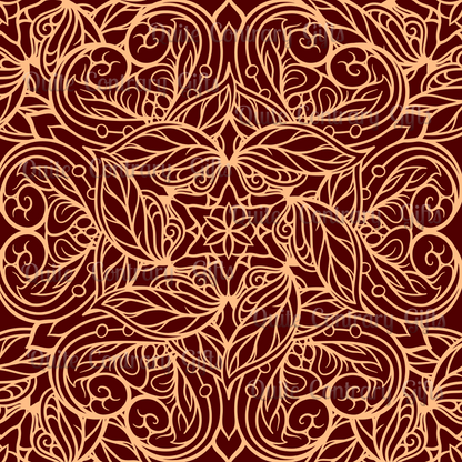 Golden Crimson Mandala  Star Basic Bedding Set