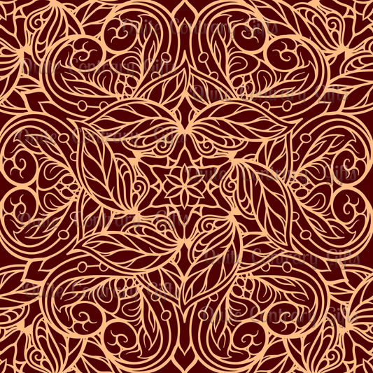 Golden Crimson Mandala  Star Basic Bedding Set