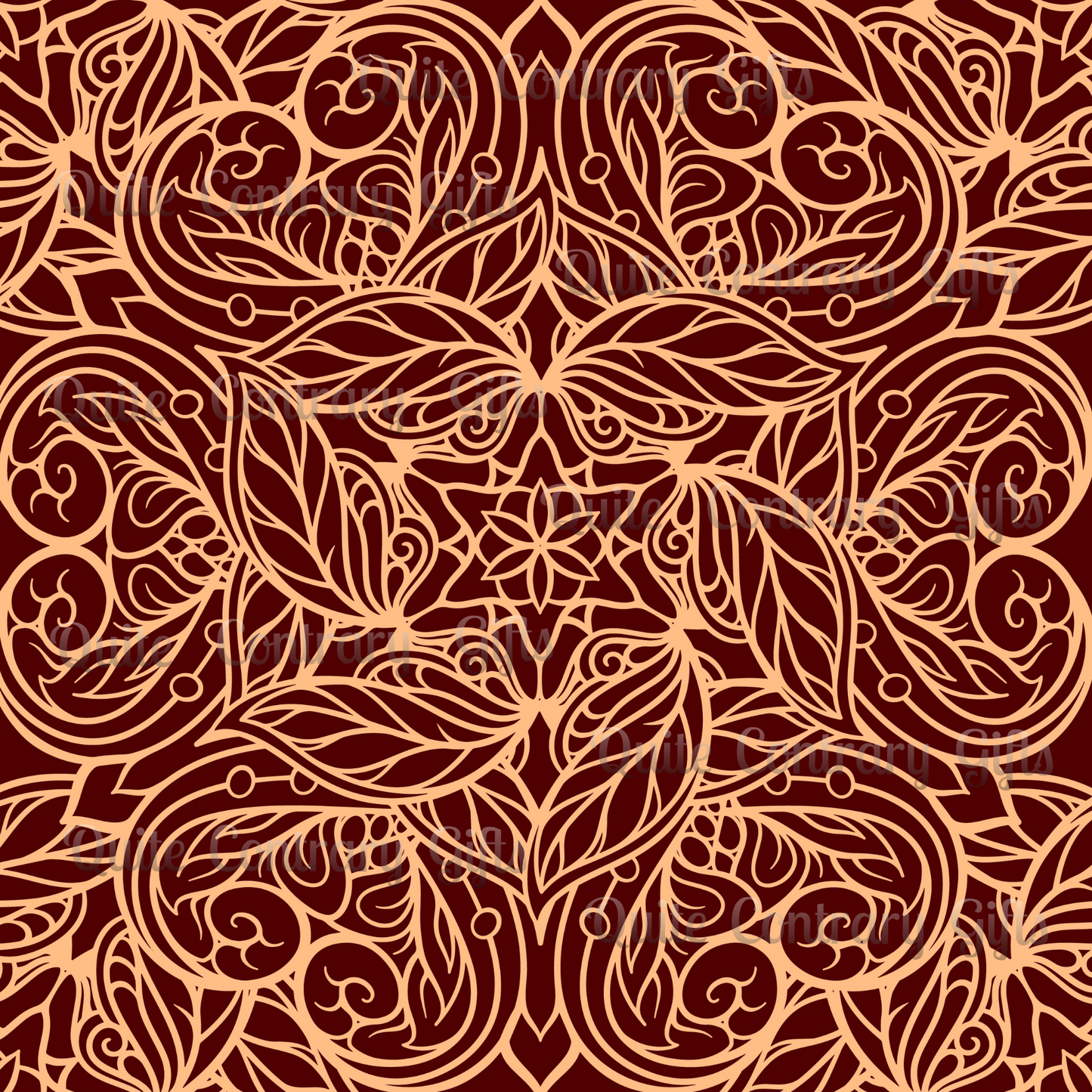 Golden Crimson Star Mandala Duvet Bedding Set