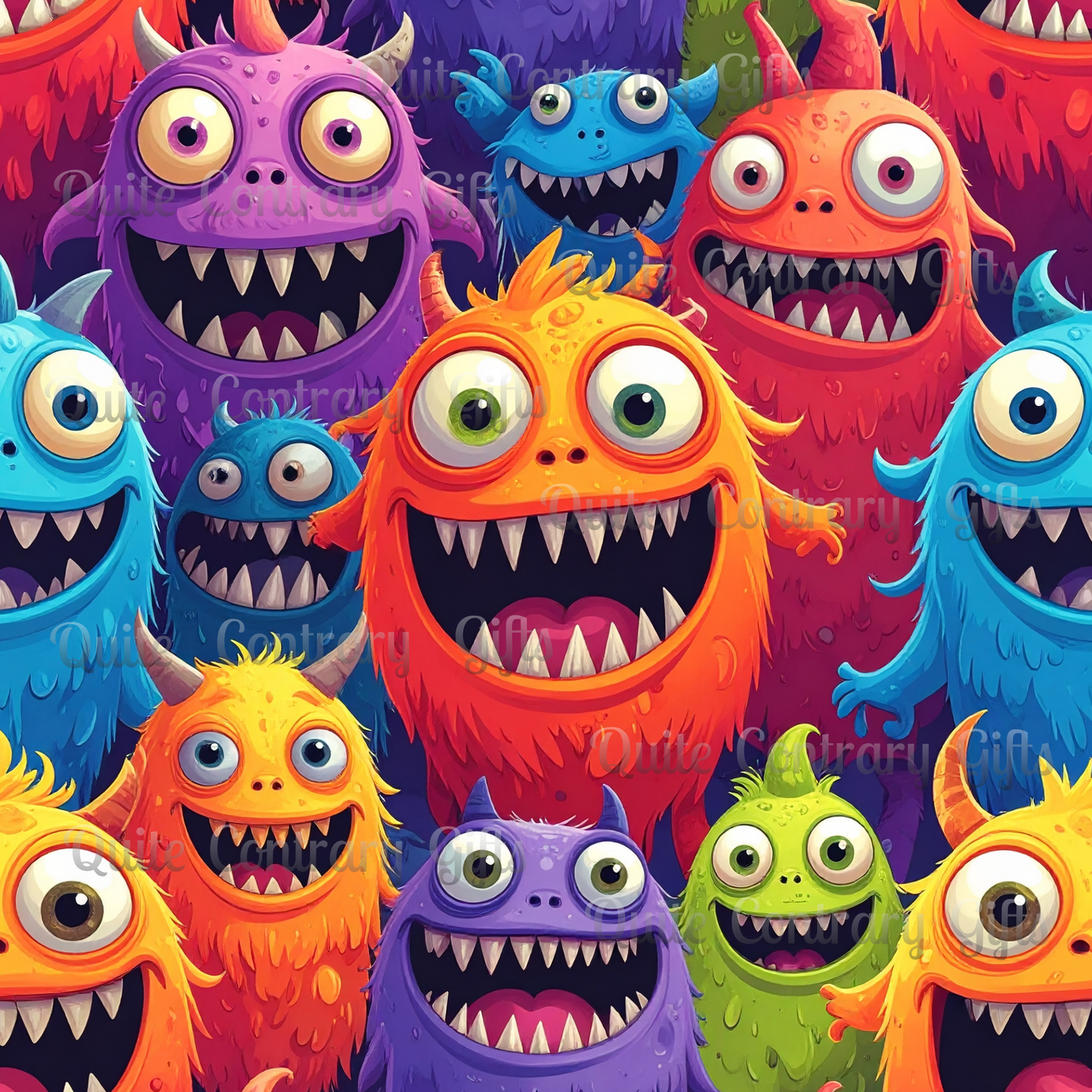 Happy Little Monsters Duvet Bedding Set