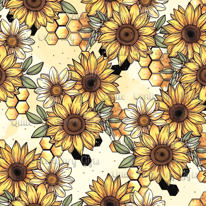 Honeycombs & Sunflowers Microfiber Duvet Cover