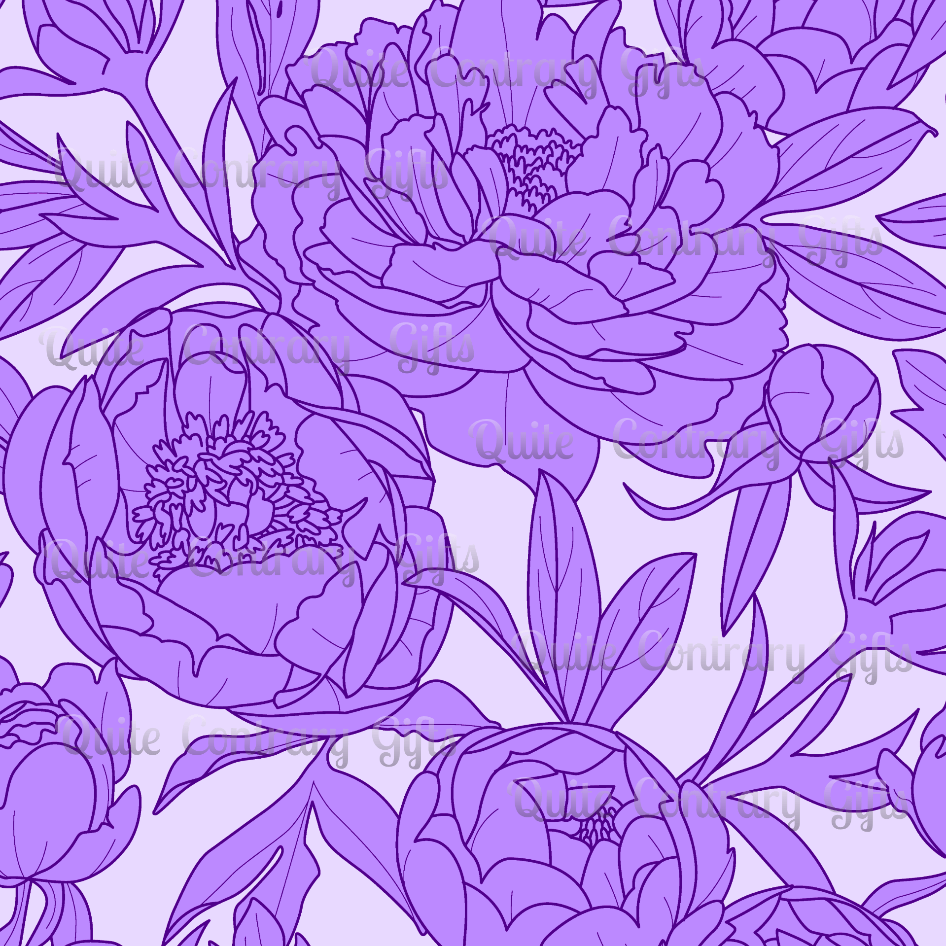 Lavender Peony Symphony Microfiber Duvet Cover