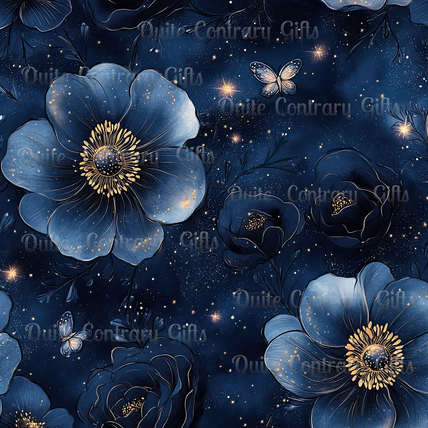Midnight Sky Blossoms Comforter