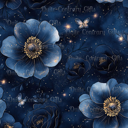 Midnight Sky Blossoms Comforter