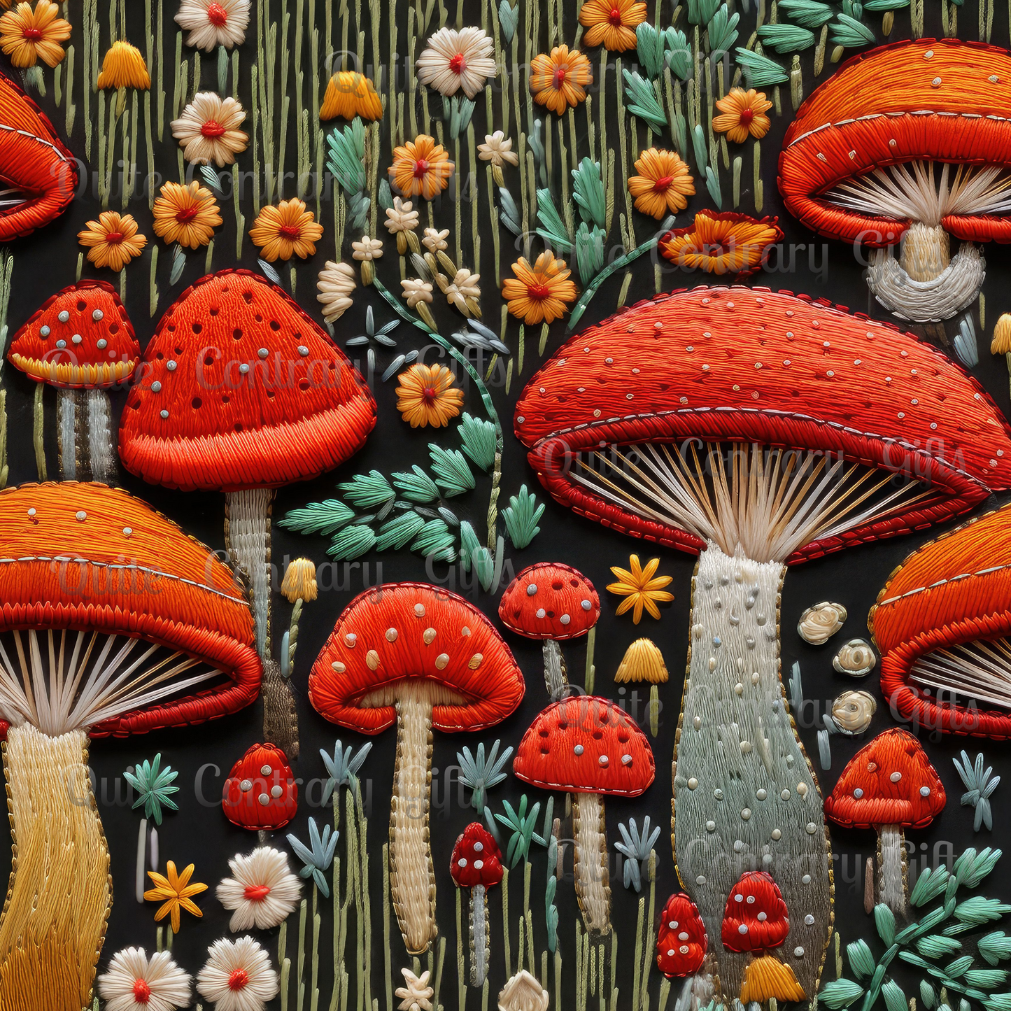 Mushroom Meadow Microfiber Duvet Cover