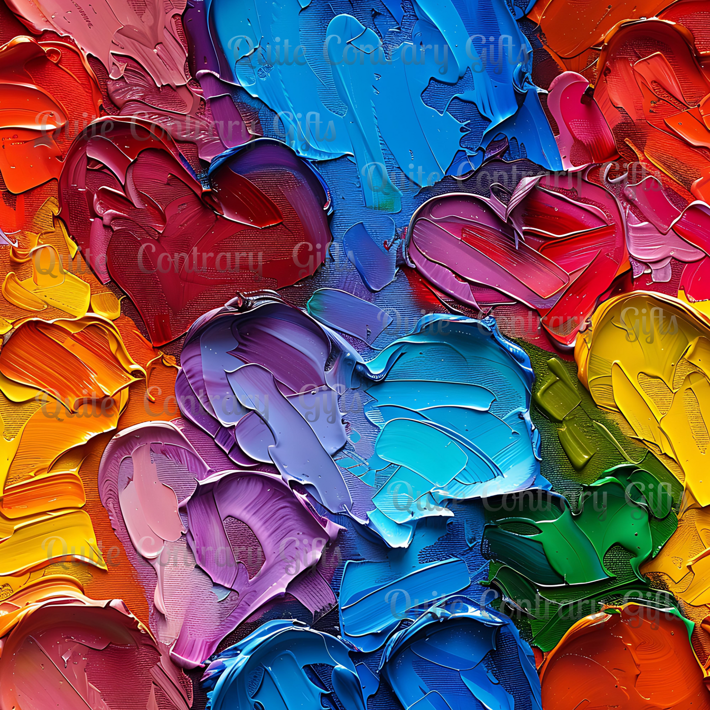 Palette Knife Hearts Microfiber Duvet Cover