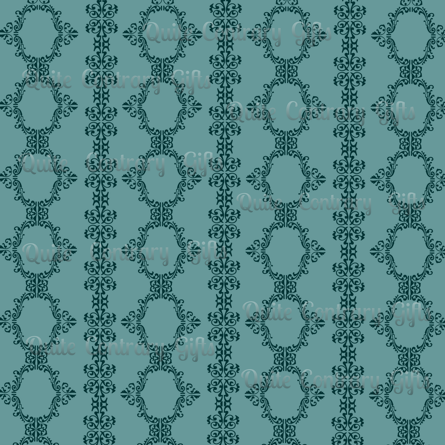 Teal Lace Pattern Basic Bedding Set