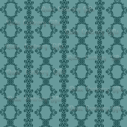 Teal Lace Pattern Duvet Bedding Set
