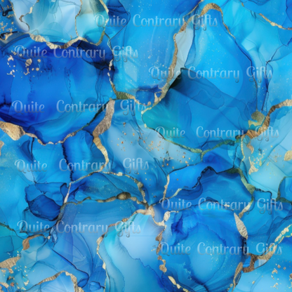 Turquoise Marble Print Microfiber Duvet Cover