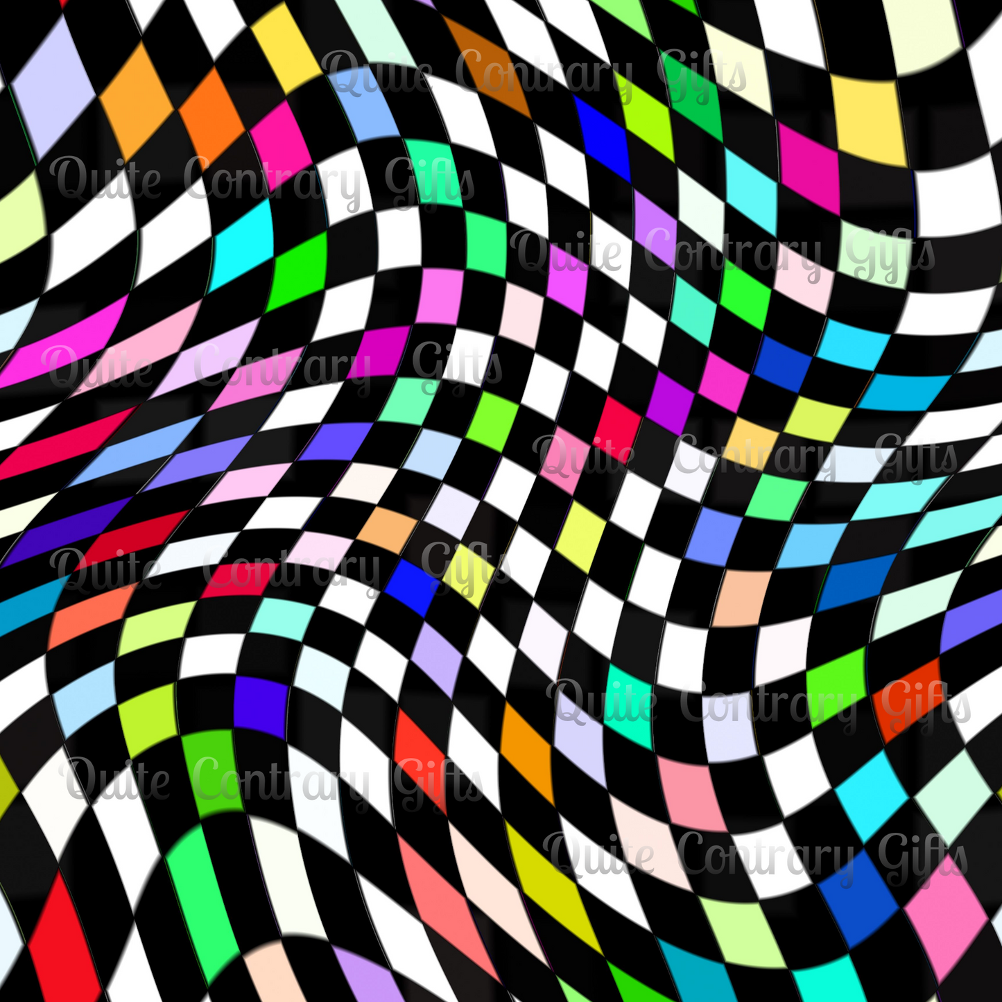Warped Colorful Checkered Duvet Bedding Set