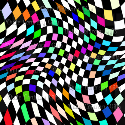 Warped Colorful Checkered Duvet Bedding Set