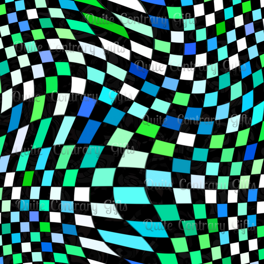 Warped Green Checkered Basic Bedding Set