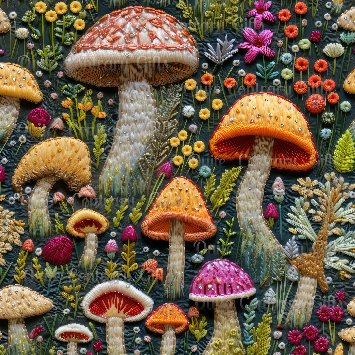 Whimsical Woodland Mushrooms Microfiber Duvet Cover